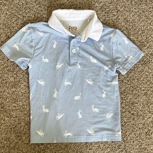 Little Sleepies Play Bunny Stripe Collared Shirt with buttons